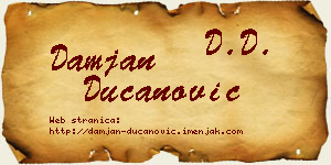 Damjan Ducanović vizit kartica